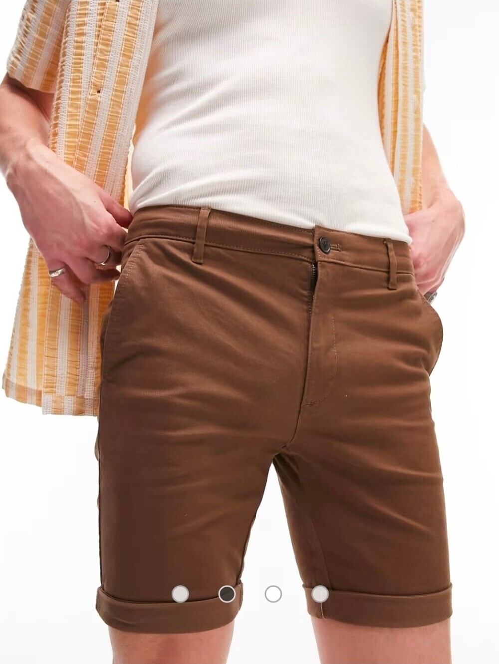 Topman x Asos | NWT 8" Skinny Chino short in Brown Size 30